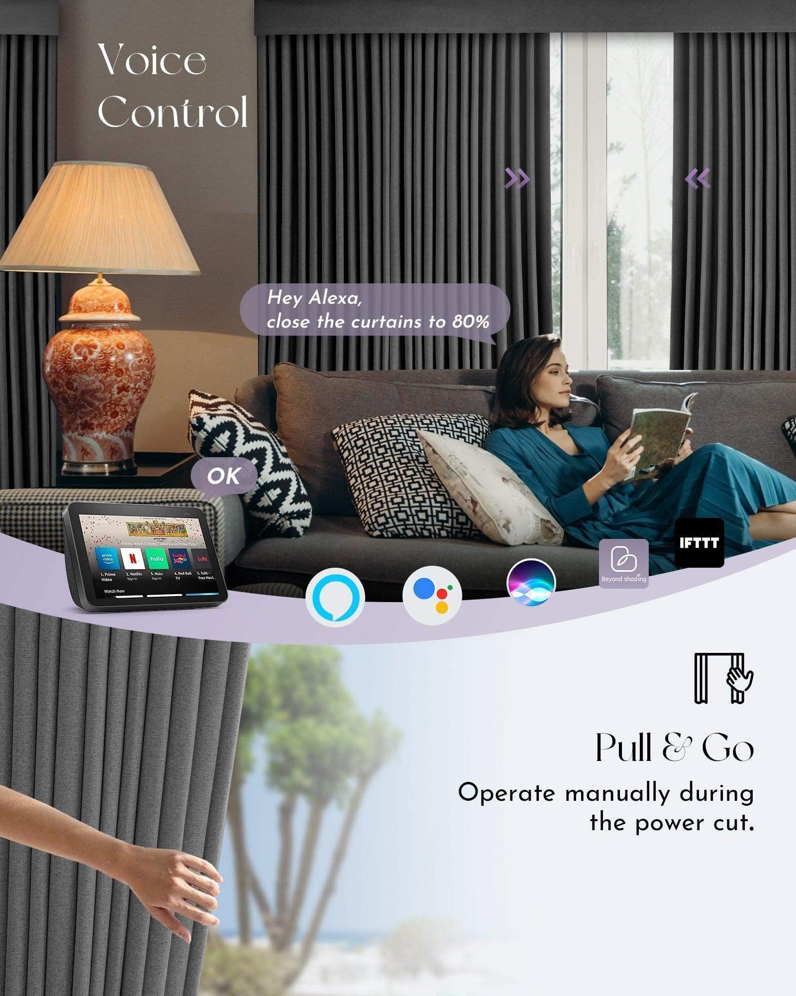 Graywind Hardwired Smart Curtain | Blackout Series | 40"-220"W