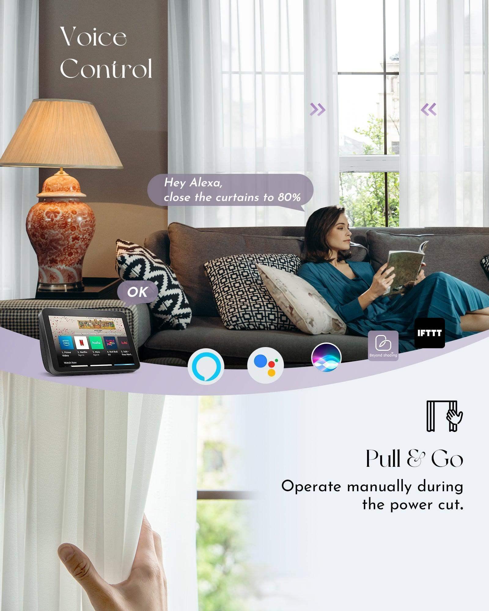 Graywind Hardwired Smart Curtain | Sheer Series | 40"-220"W