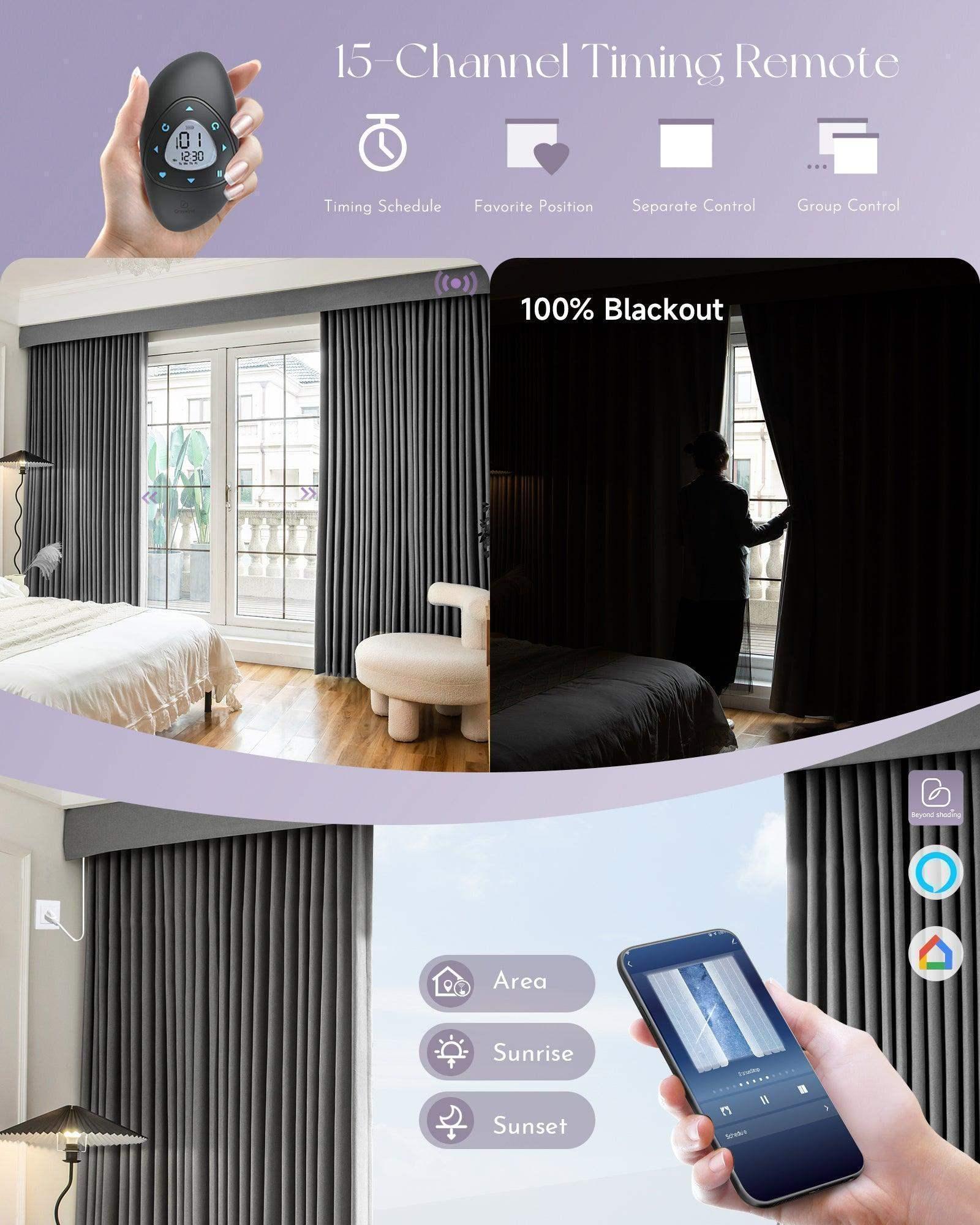 Graywind Hardwired Smart Curtain | Blackout Series | 40"-220"W