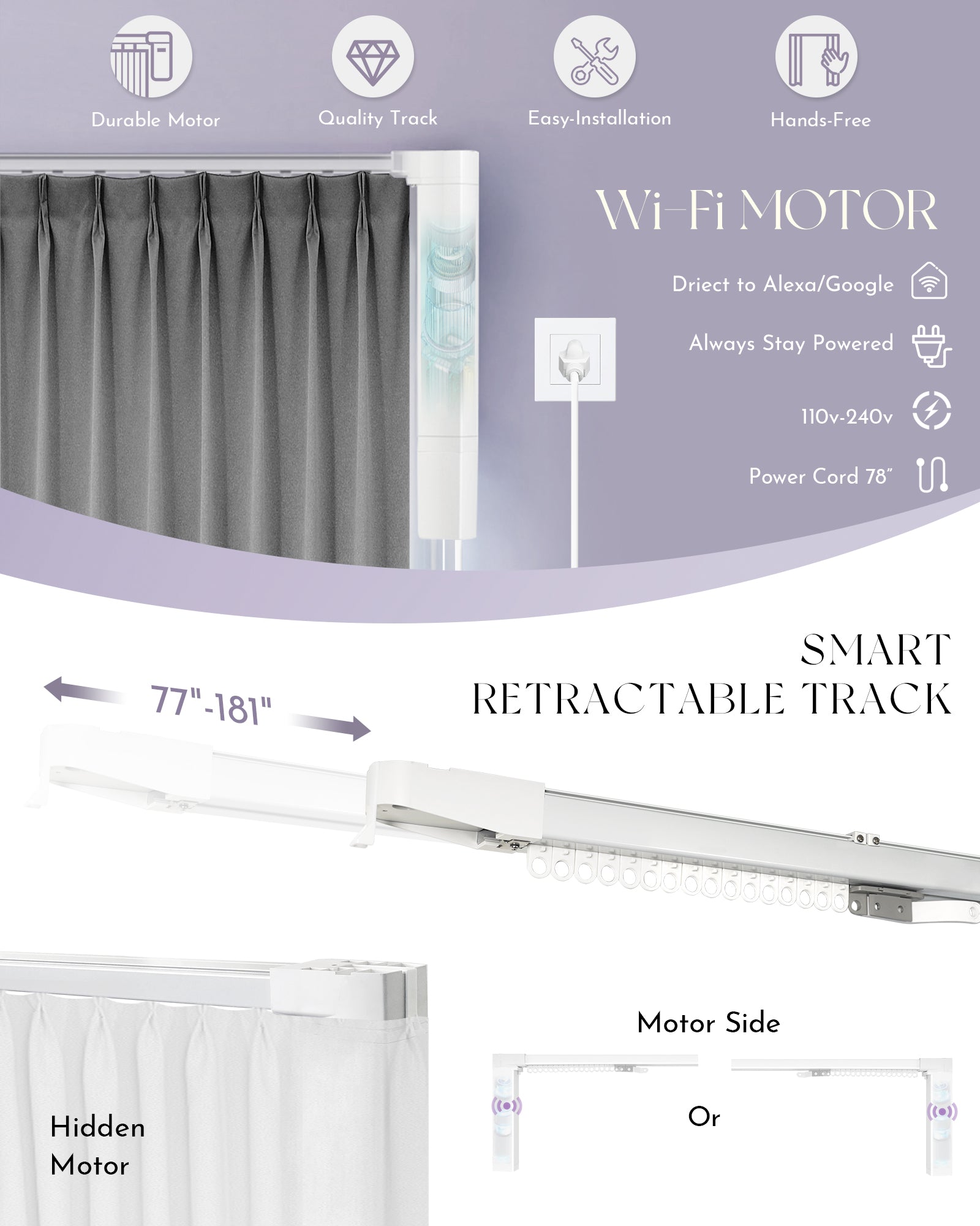 Graywind Smart Curtain Set Split Draw | Light Filtering Series | Customizable