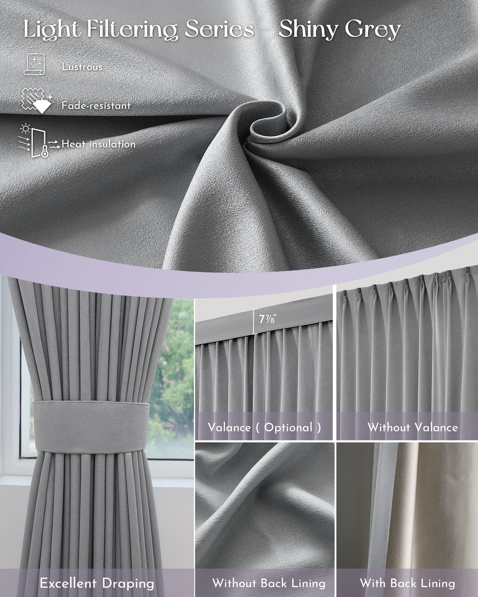 Graywind Hardwired Smart Curtain Split Draw | Light Filtering Series | 77"-181"W