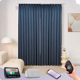 Graywind Motorized Smart Curtain with Roman Rod| Light Filtering- Satin Series | Customizable