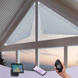 Graywind Rechargeable Motorized Angled Window Shades | Triangle Window Shades | Customizable