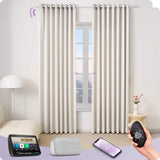 Graywind Motorized Smart Curtain with Roman Rod| Light Filtering- Satin Series | Customizable