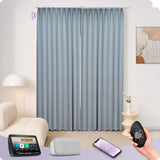 Graywind Motorized Smart Curtain with Roman Rod| Light Filtering- Satin Series | Customizable