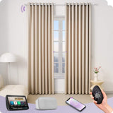 Graywind Motorized Smart Curtain with Roman Rod| Light Filtering- Satin Series | Customizable