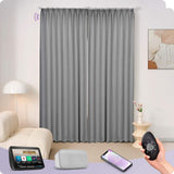 Graywind Motorized Smart Curtain with Roman Rod| Light Filtering- Satin Series | Customizable