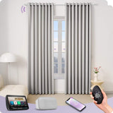 Graywind Motorized Smart Curtain with Roman Rod| Light Filtering- Satin Series | Customizable