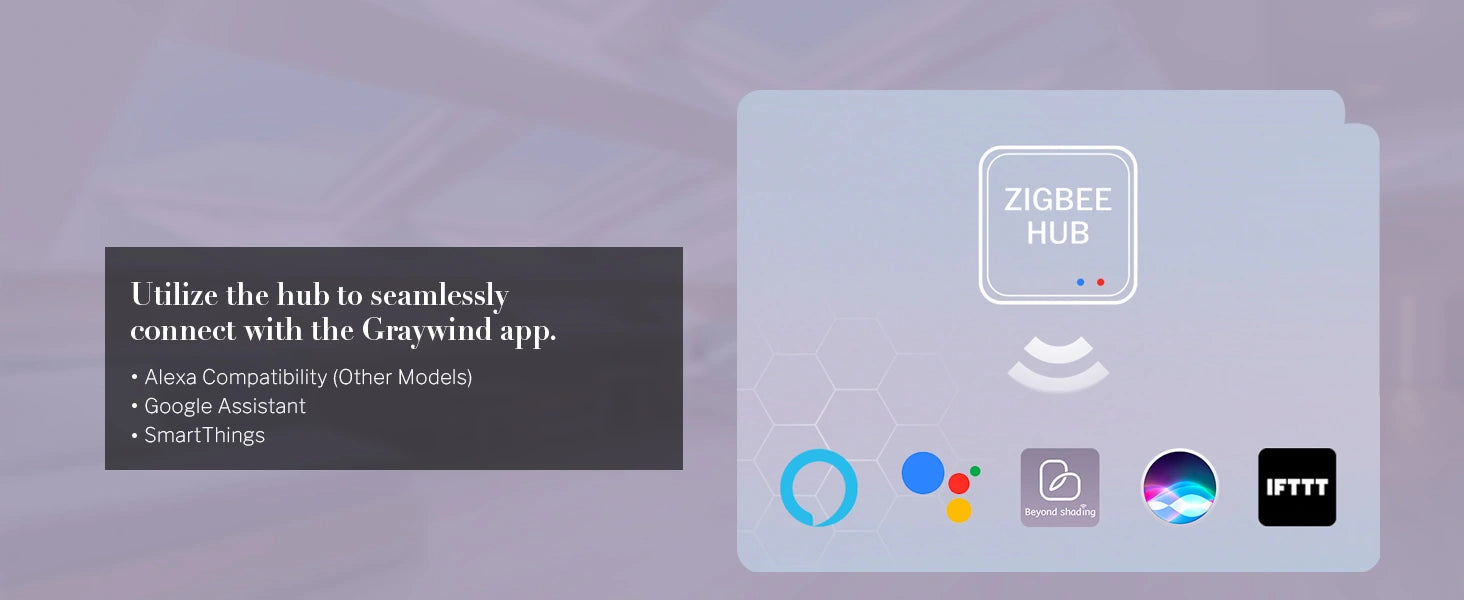 Zigbee hub with connectivity icons on a gray background
