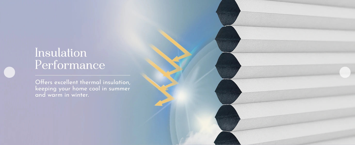 Insulation performance graphic with thermal insulation arrows and text on a purple background