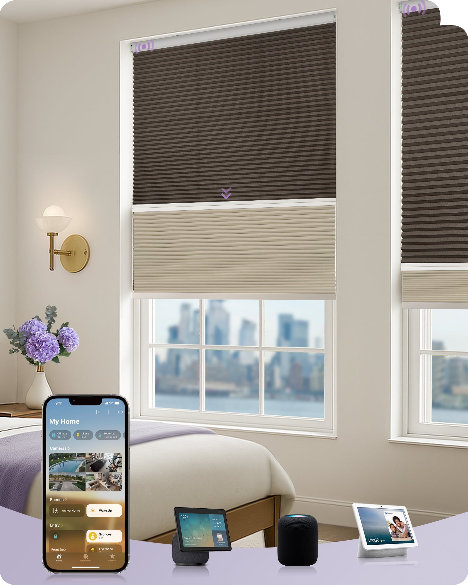 coulisse day night cellular beige brown color