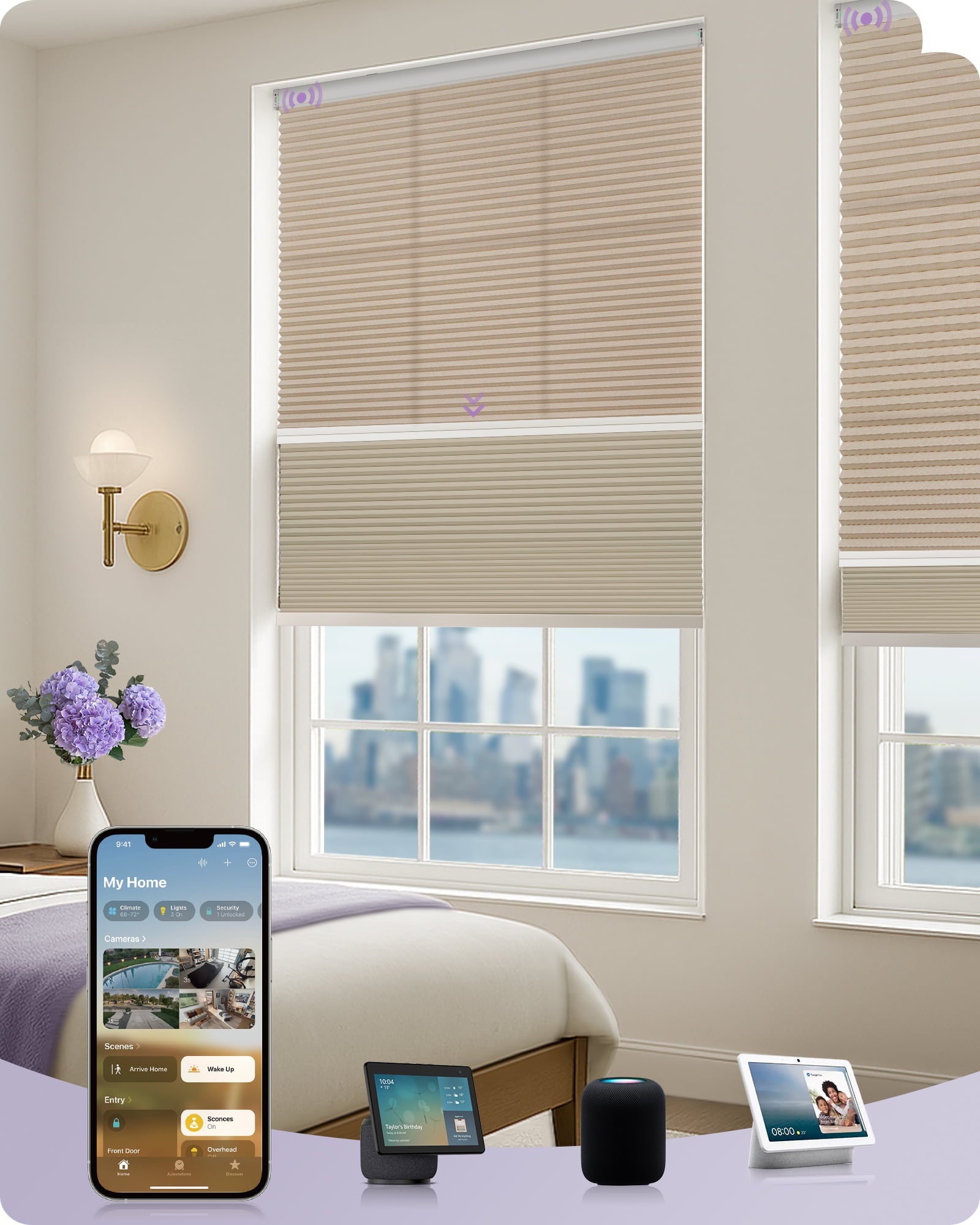 coulisse day night cellular beige coffee color