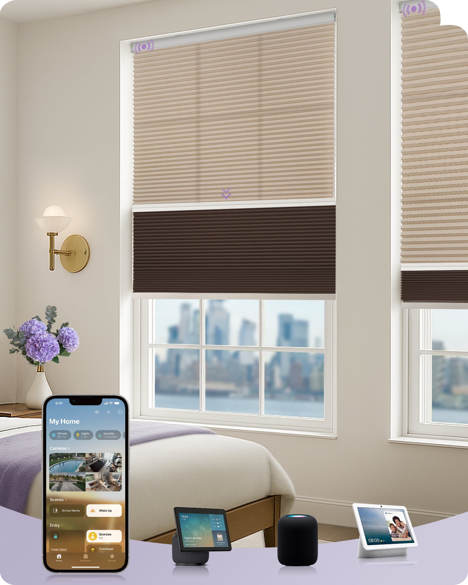 coulisse day night cellular coffee color