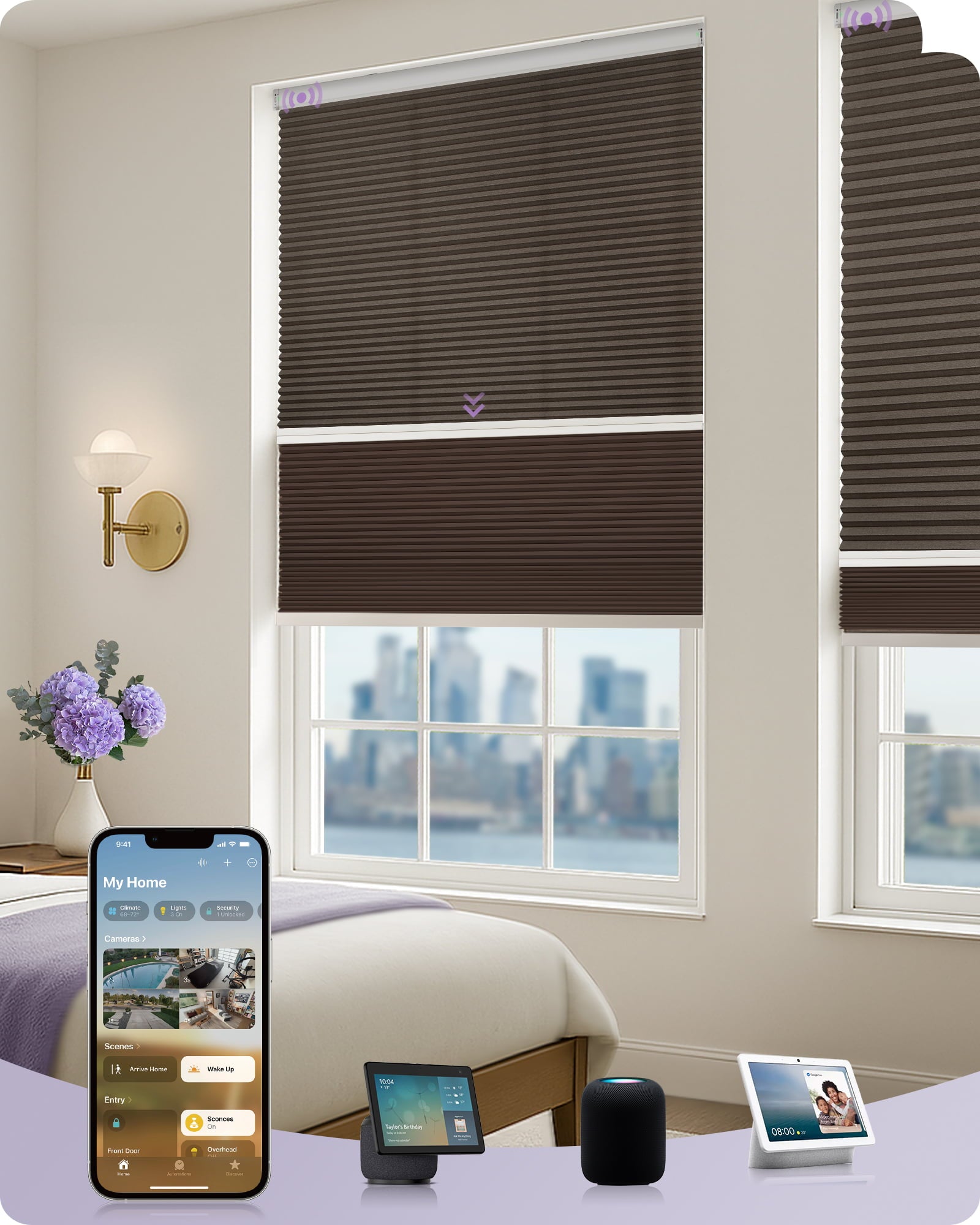 coulisse day night cellular dark brown color