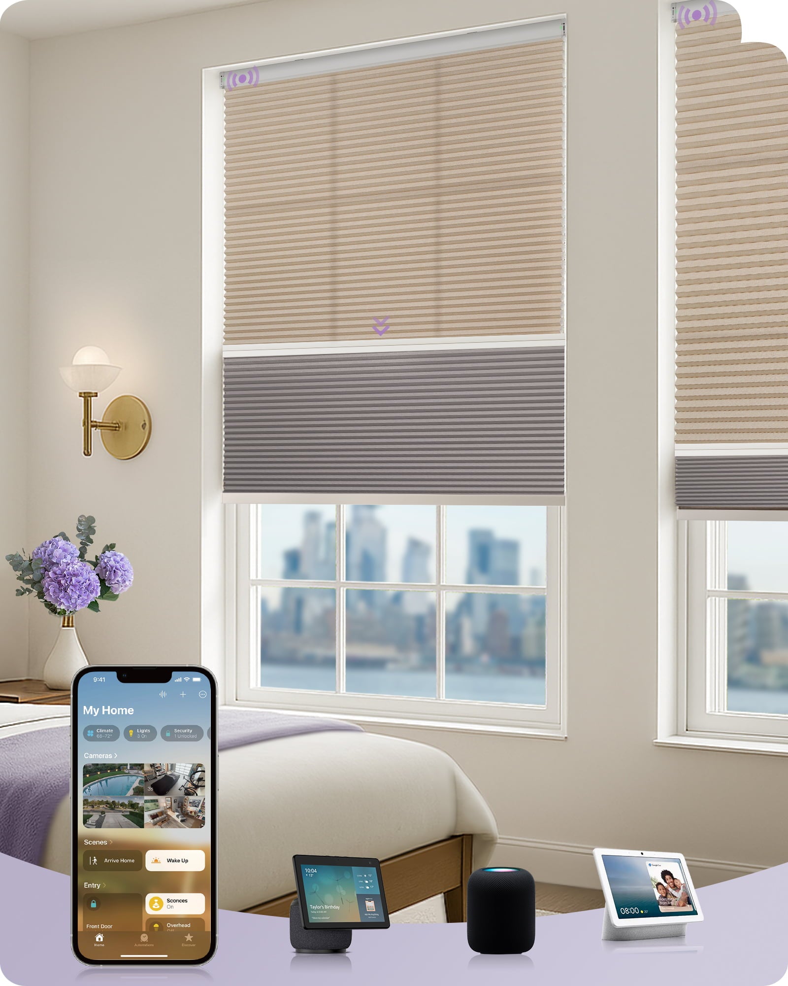 coulisse day night cellular pearl coffee color