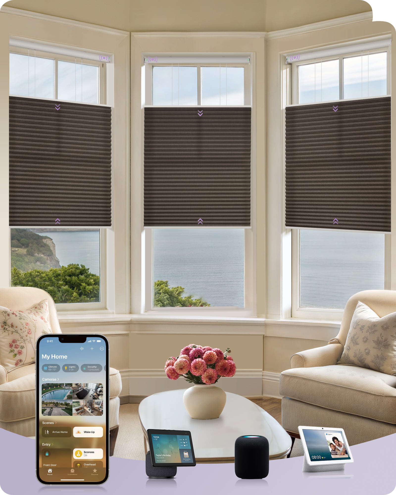 coulisse top down bottom up celluar dimout dark brown color