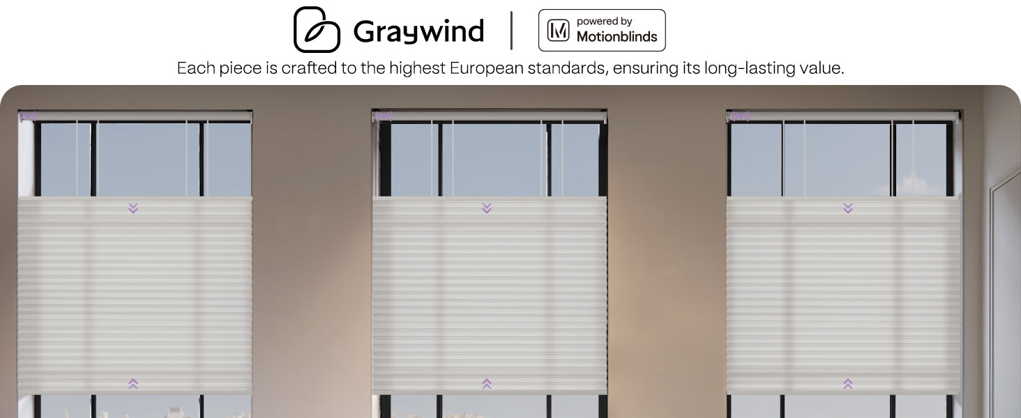 Graywind window blinds with a neutral background