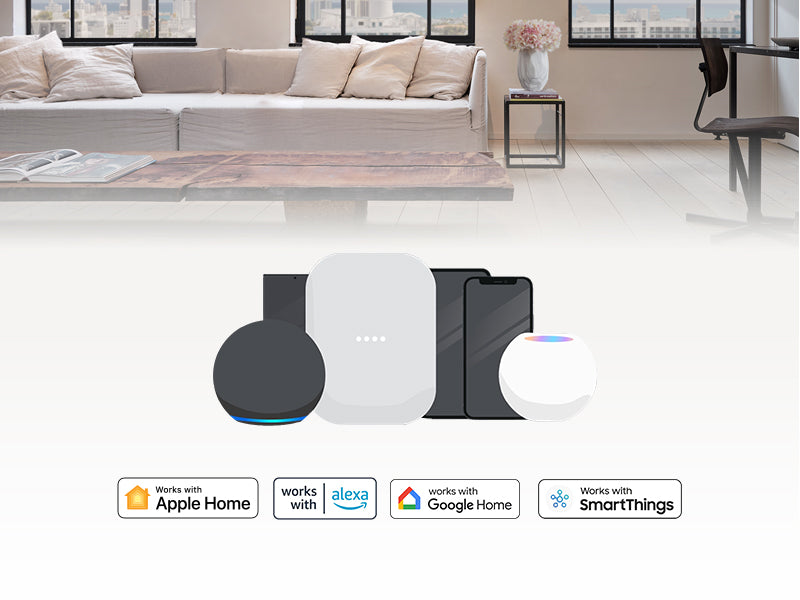 Smart home device with logos