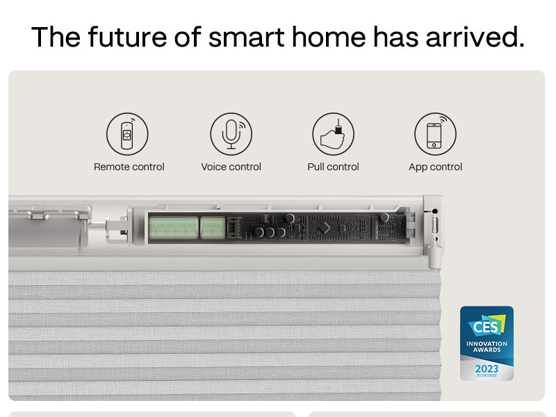 Smart home control panel with icons of various control methods.