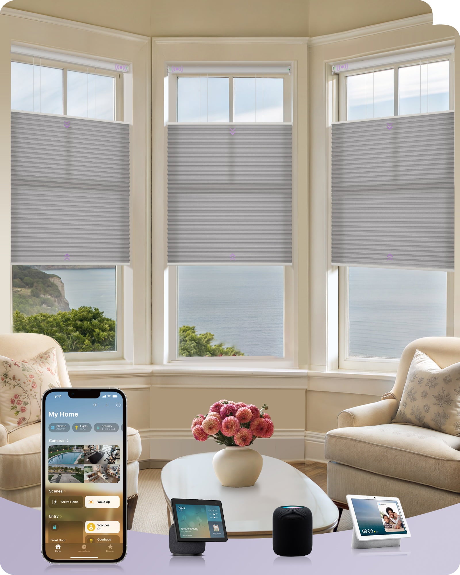 coulisse top down bottom up celluar dimout pearl grey color