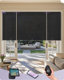 black fire resistance coupled roller shades