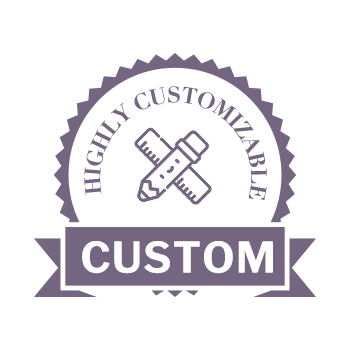 Logo with 'Highly Customizable' and 'Custom' text on a white background
