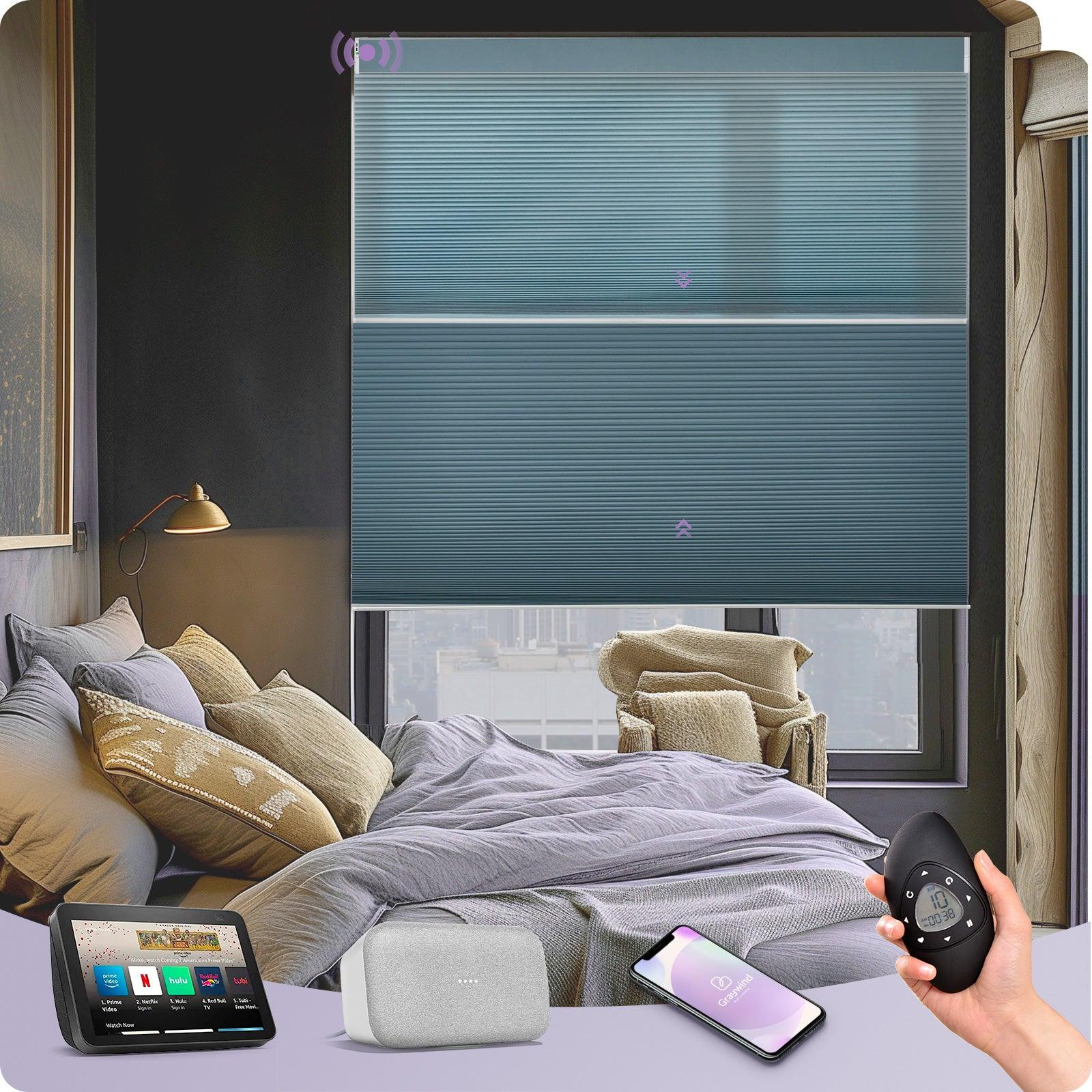 Graywind Motorized Day and Night Cellular Shades | Blackout Series | Customizable