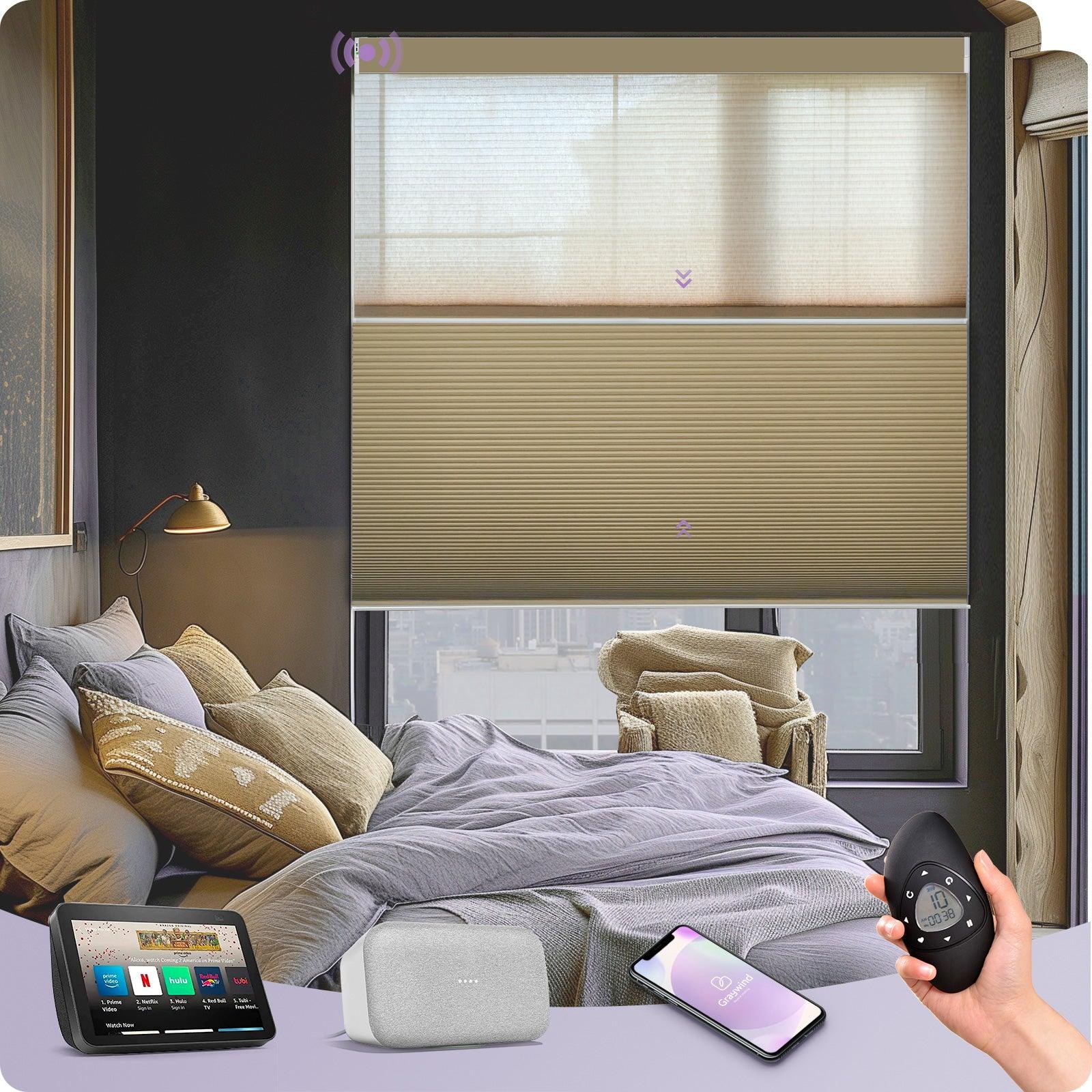 Graywind Motorized Day and Night Cellular Shades | Blackout Series | Customizable