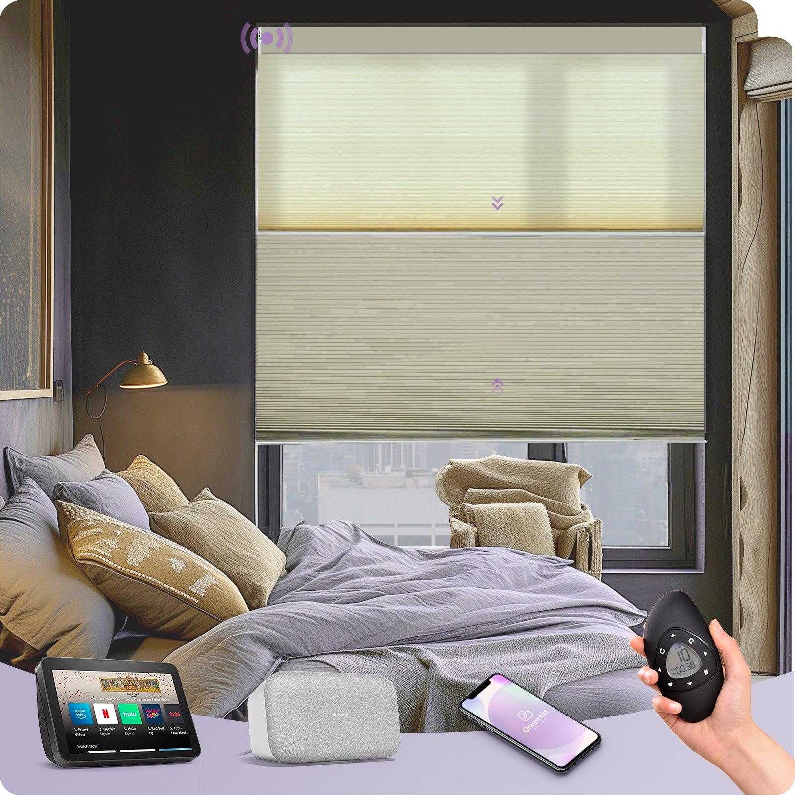 Graywind Motorized Day and Night Cellular Shades | Blackout Series | Customizable
