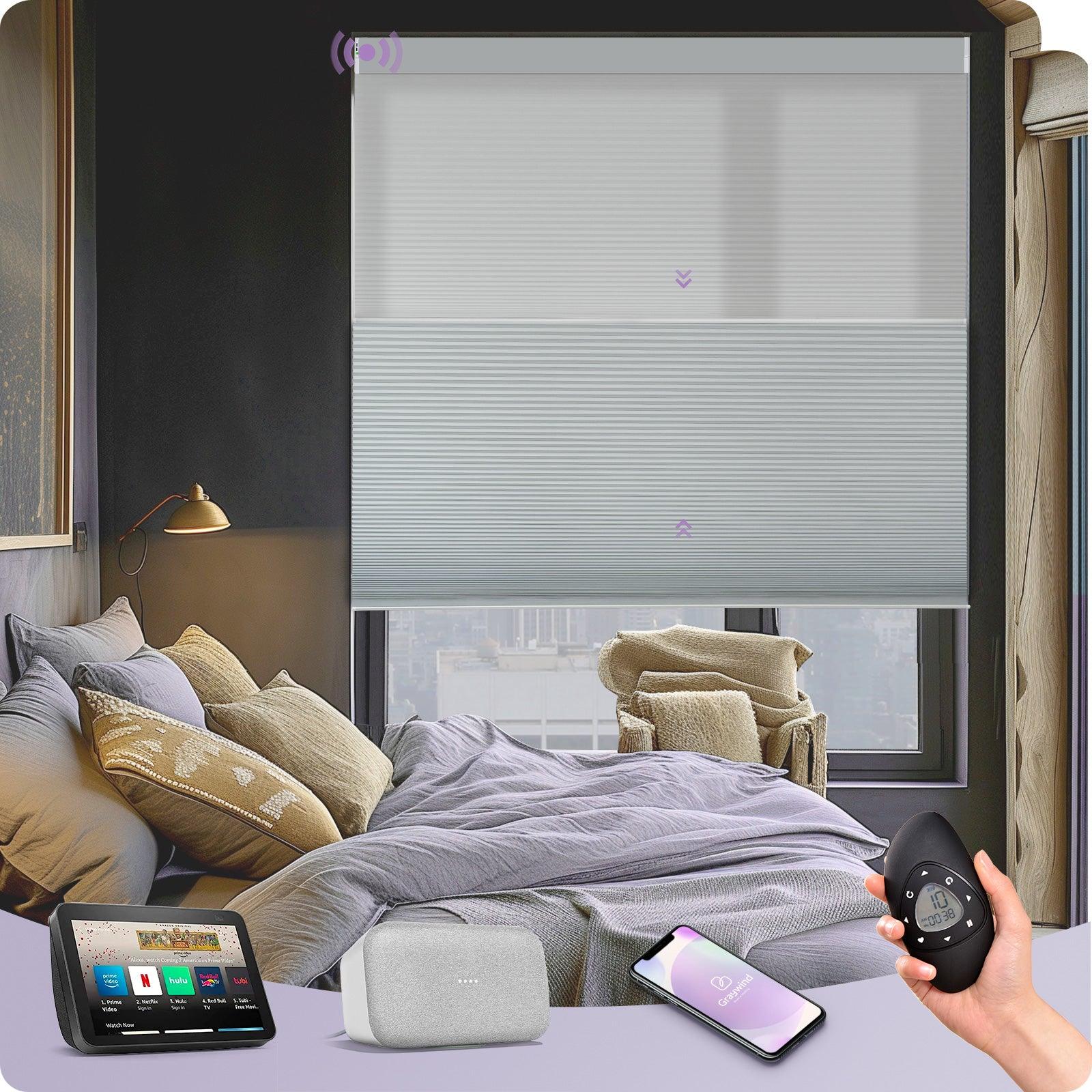 Graywind Motorized Day and Night Cellular Shades | Blackout Series | Customizable