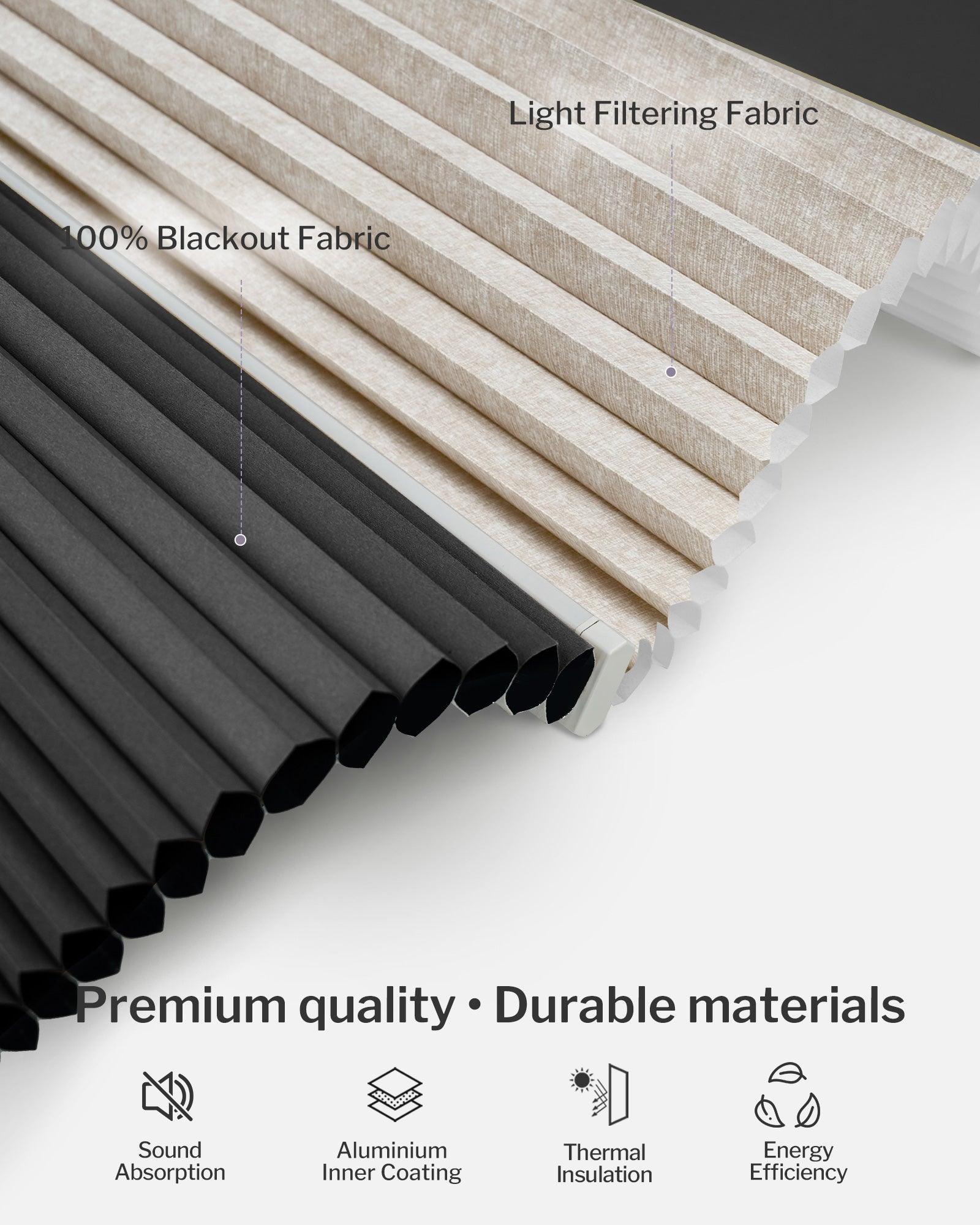 Graywind Motorized Day and Night Cellular Shades | Blackout Series | Customizable