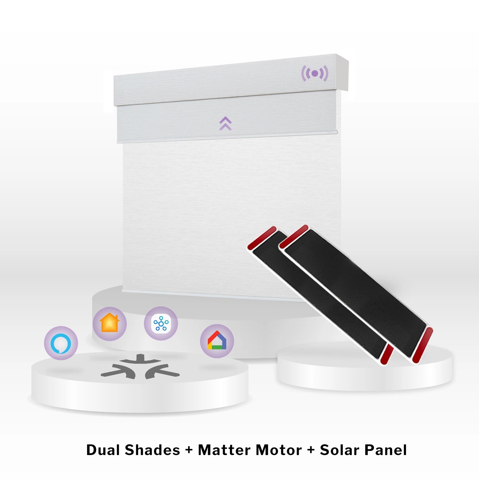 Graywind Motorized Double Roller Shades & Matter Motor & Solar Panel | Customizable