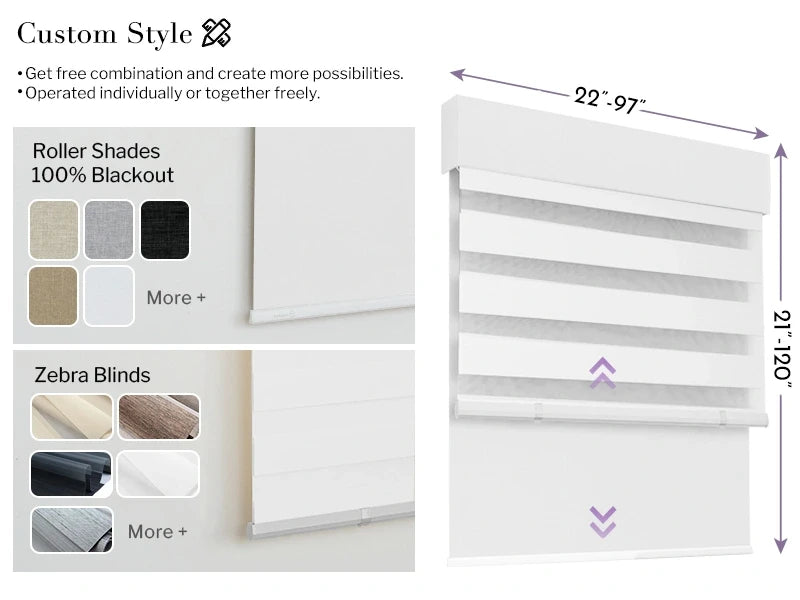 Fabric samples for Dual Zebra Blinds.