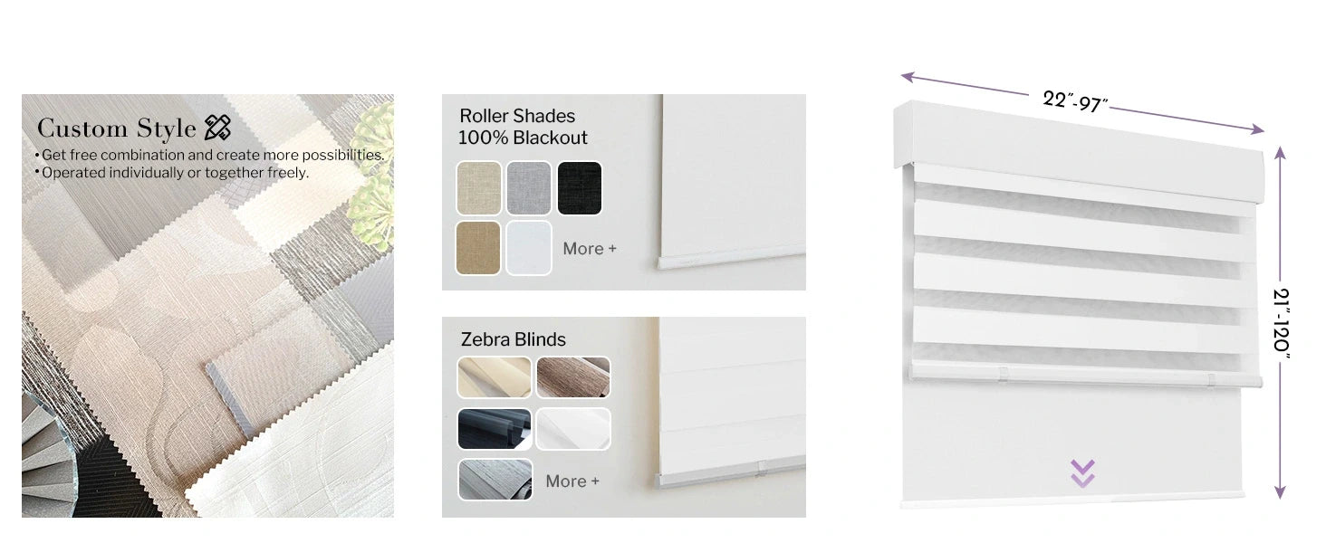 Fabric samples for Dual Zebra Blinds.