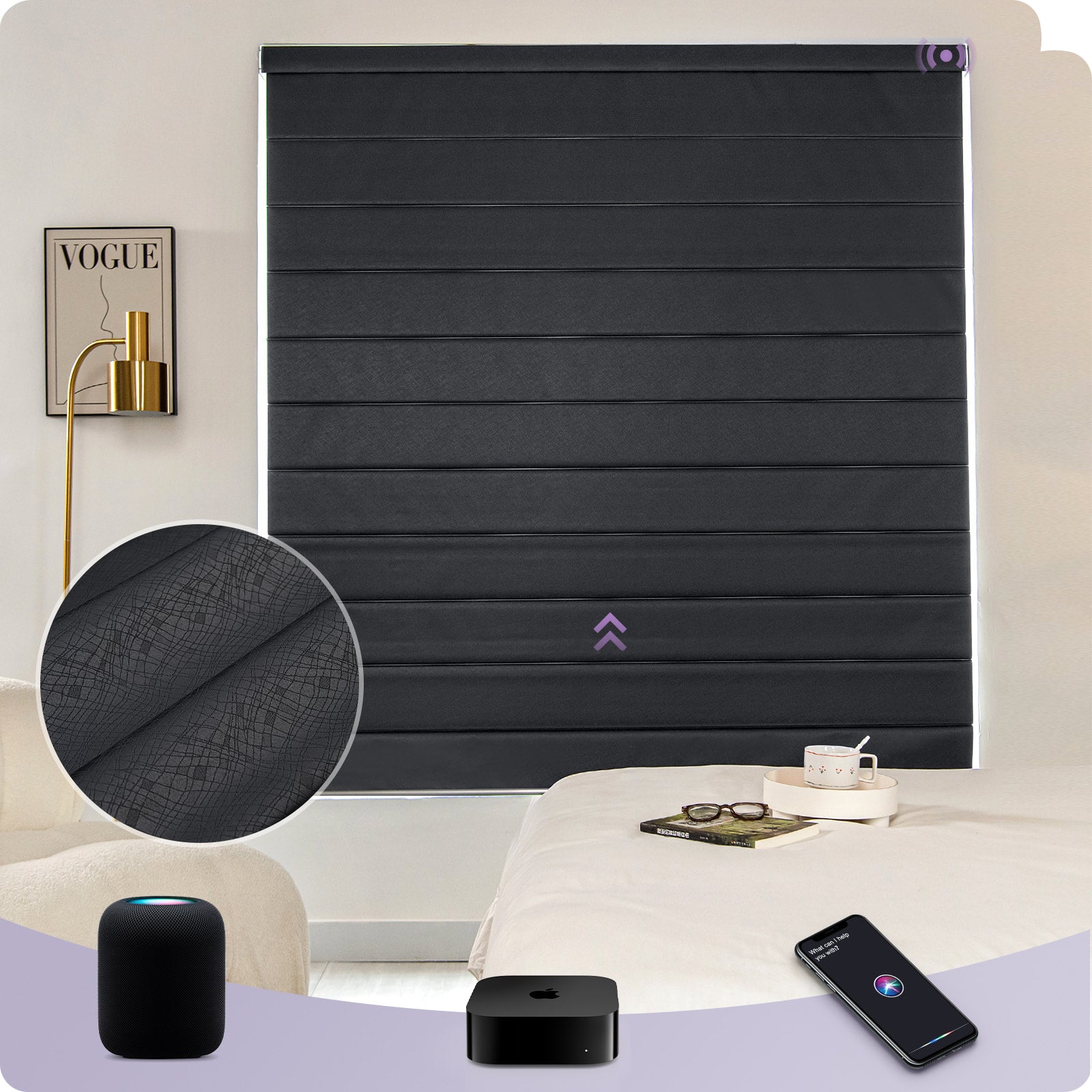 Graywind Smart EVE-HomeKit Motorized Roman Shades