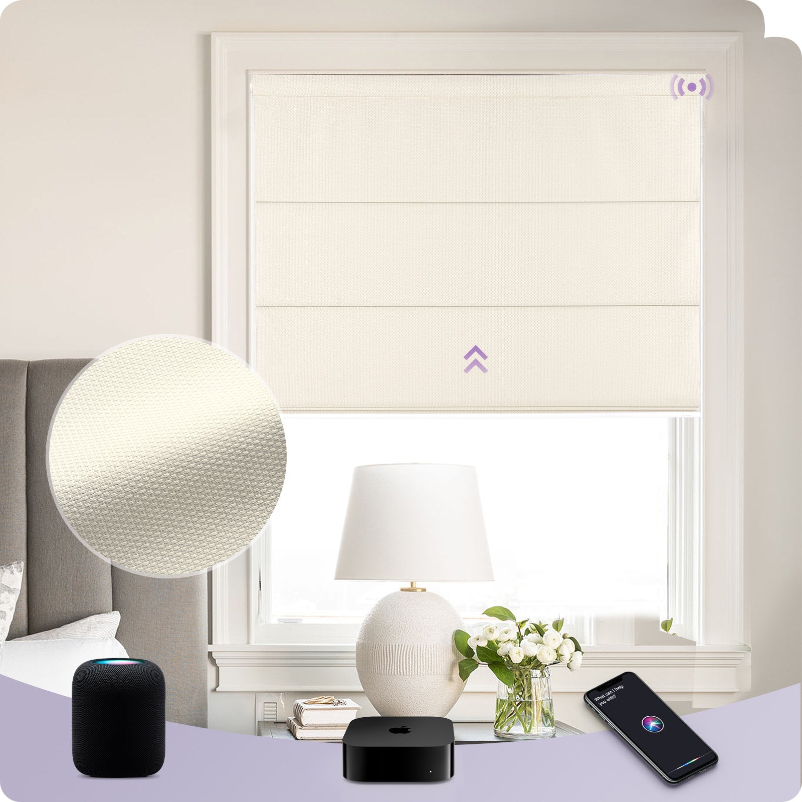Graywind Smart EVE-HomeKit Motorized Roman Shades