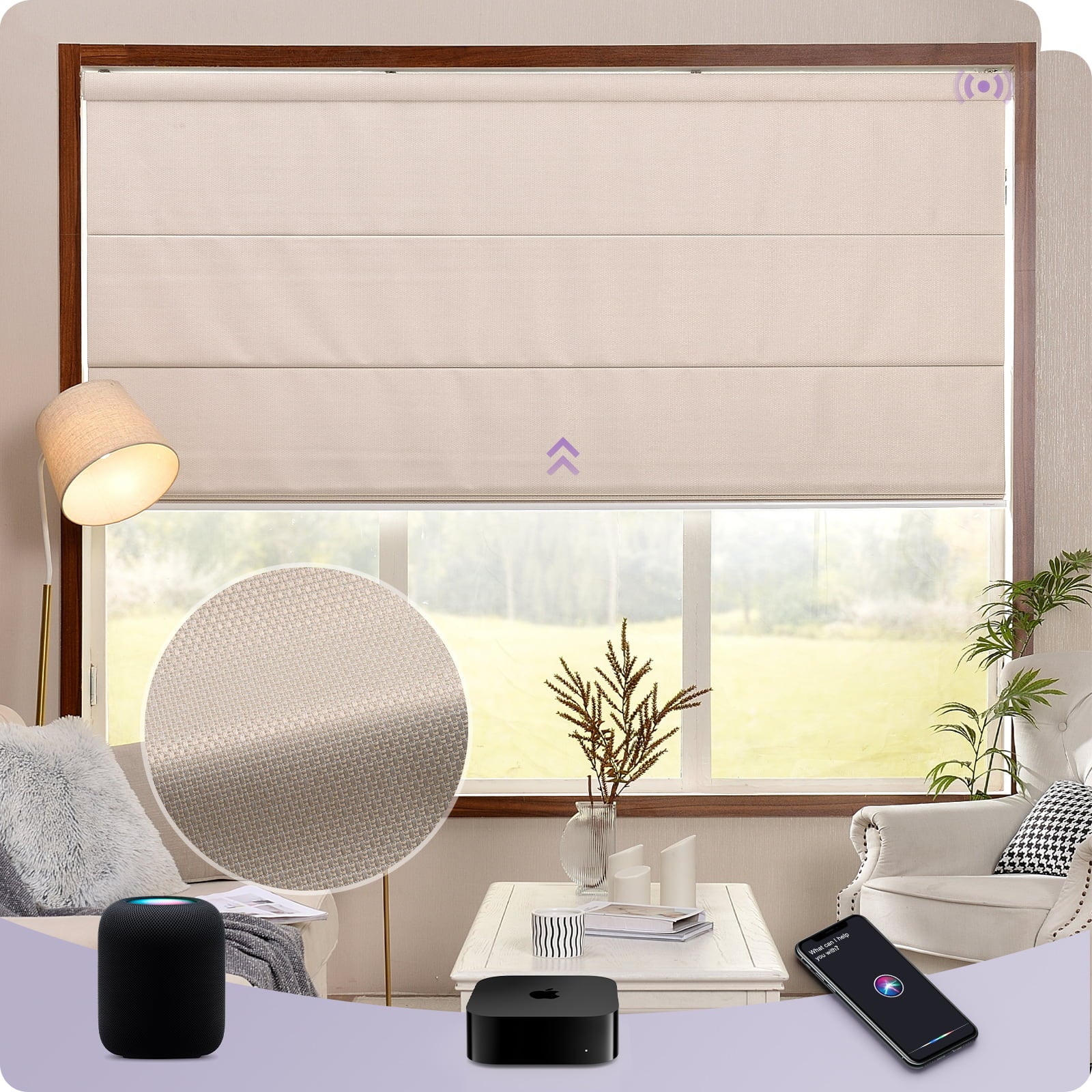 Graywind Smart EVE-HomeKit Motorized Roman Shades