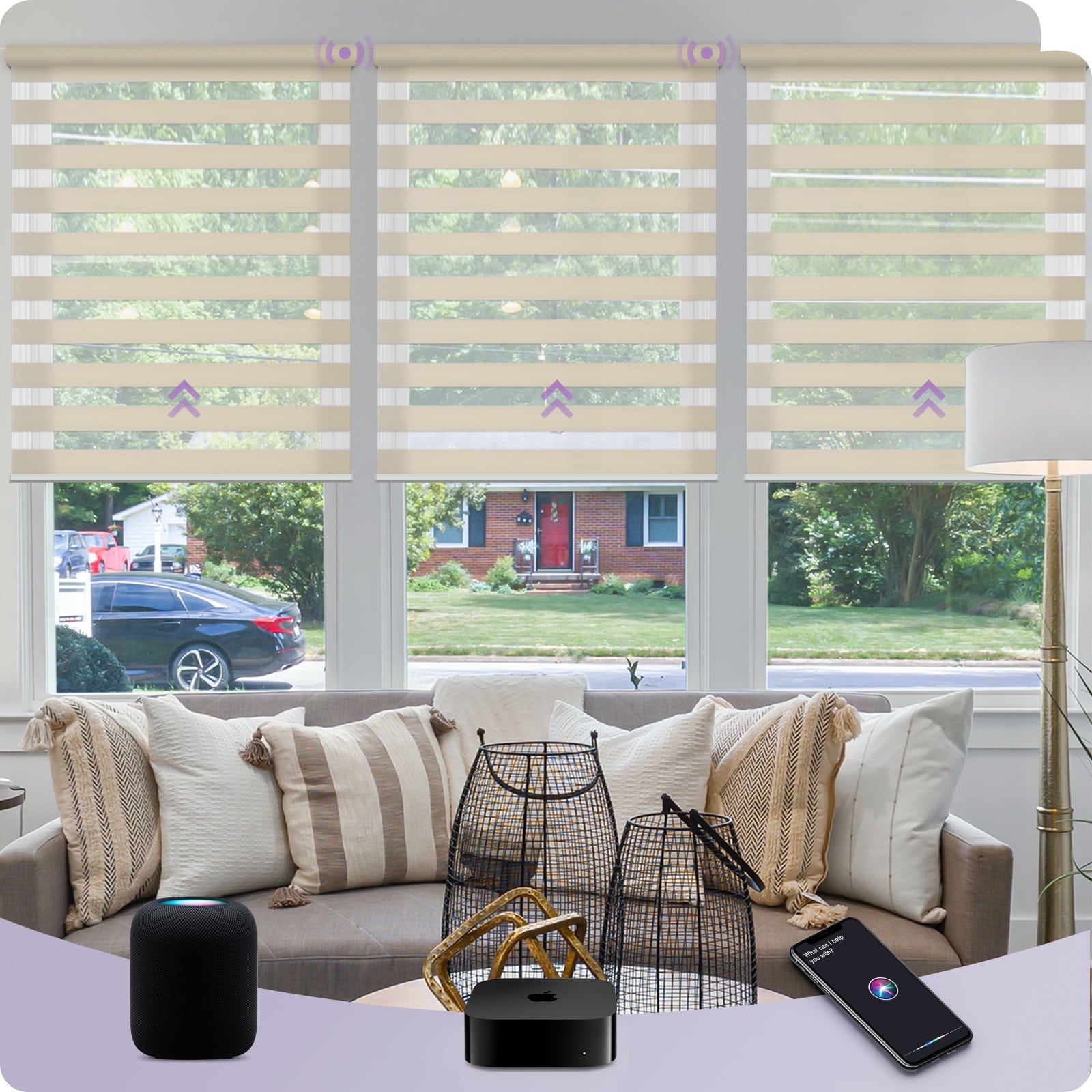 Graywind Smart EVE-HomeKit Motorized Zebra Blinds
