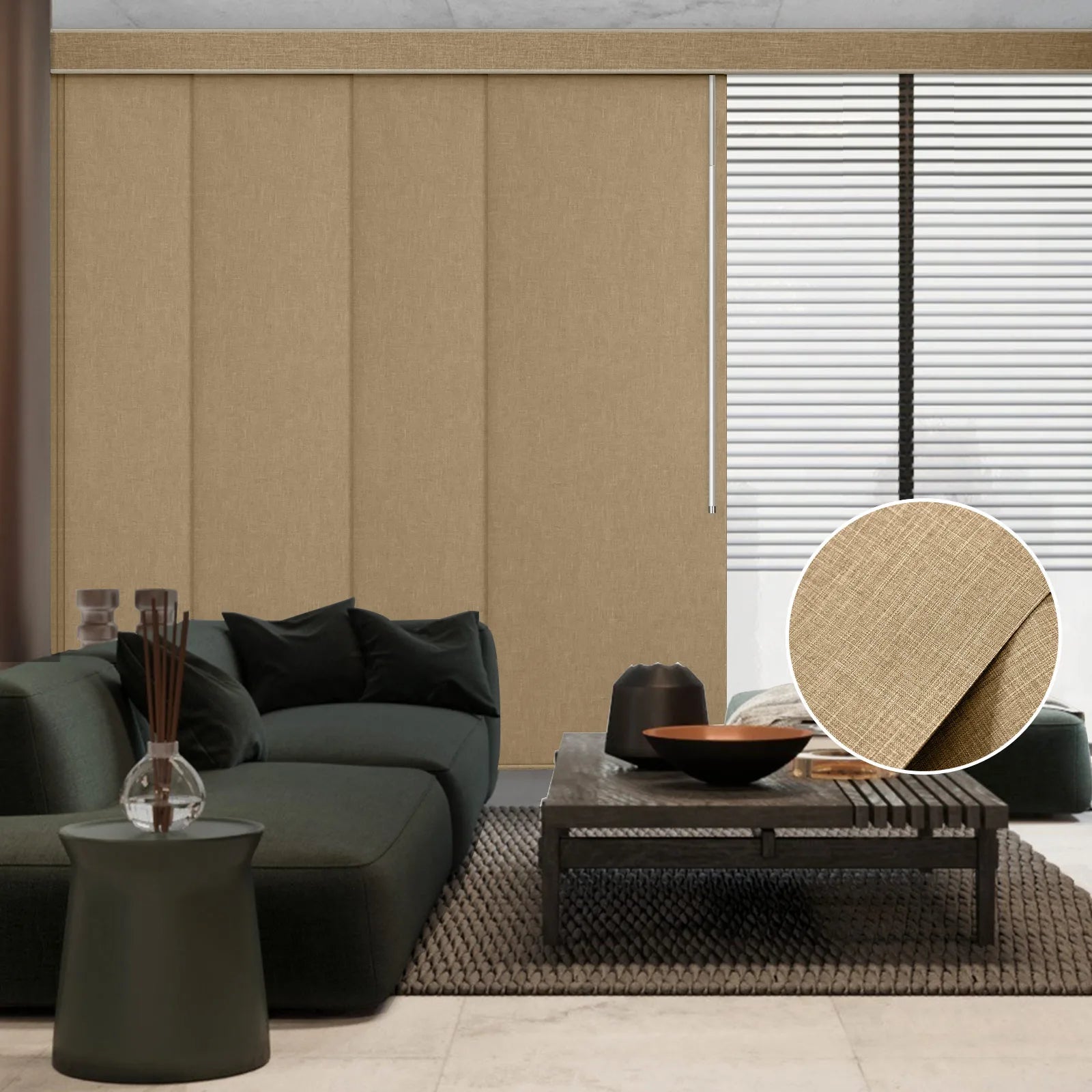 Graywind Manual Panel Track Blinds | Blackout Series | Custom to 153" Width