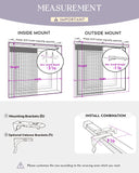 Measuring guide for manual sheer vertical blinds.