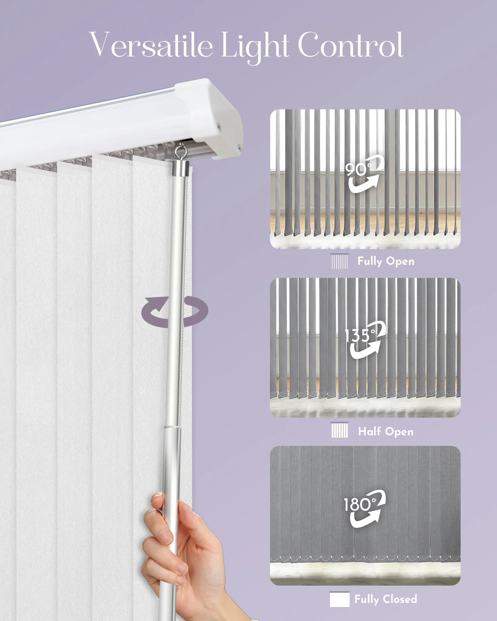 Control Graywind Manual Vertical Blinds.