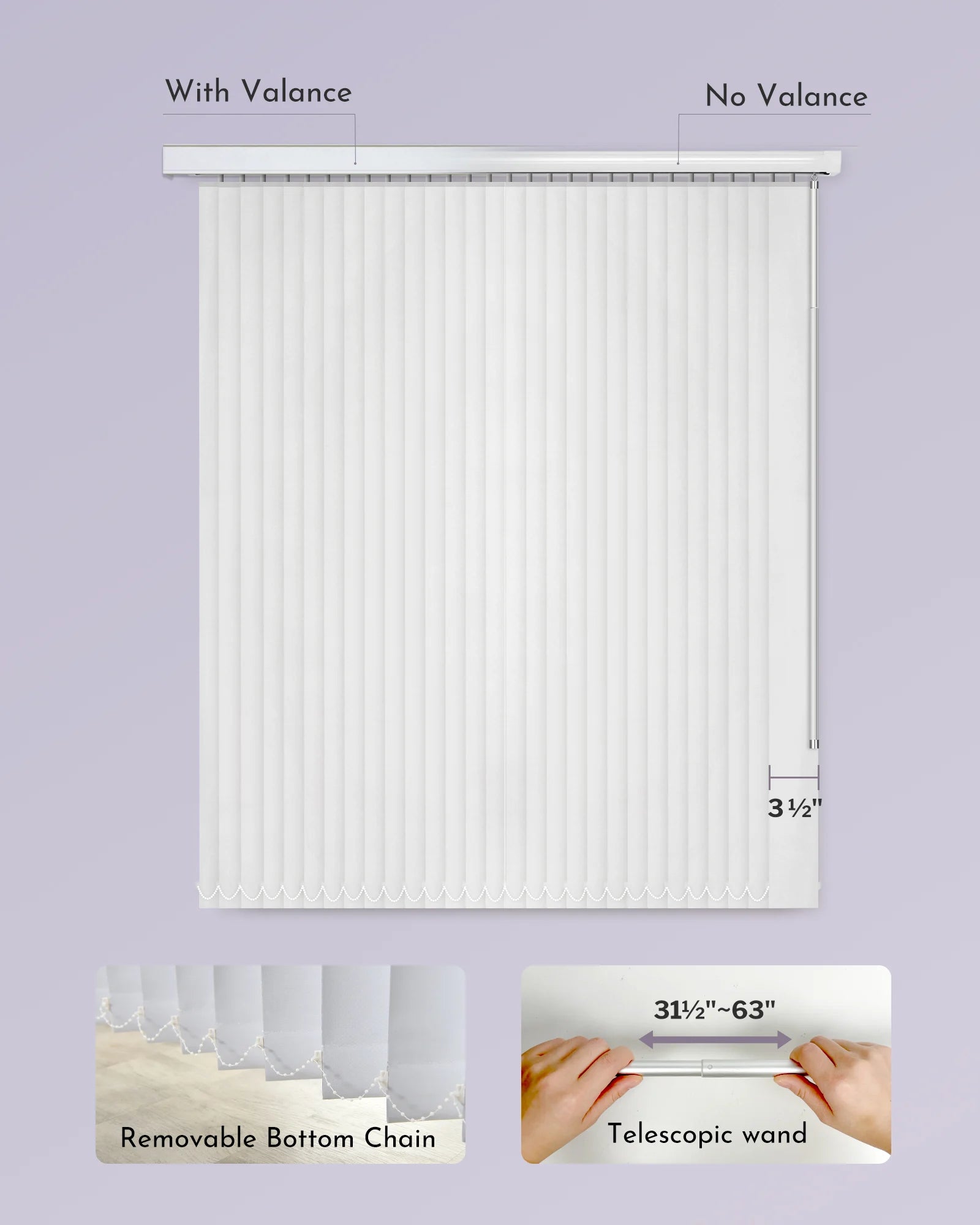 Vanlance and Bottom of Graywind Vertical Blinds.