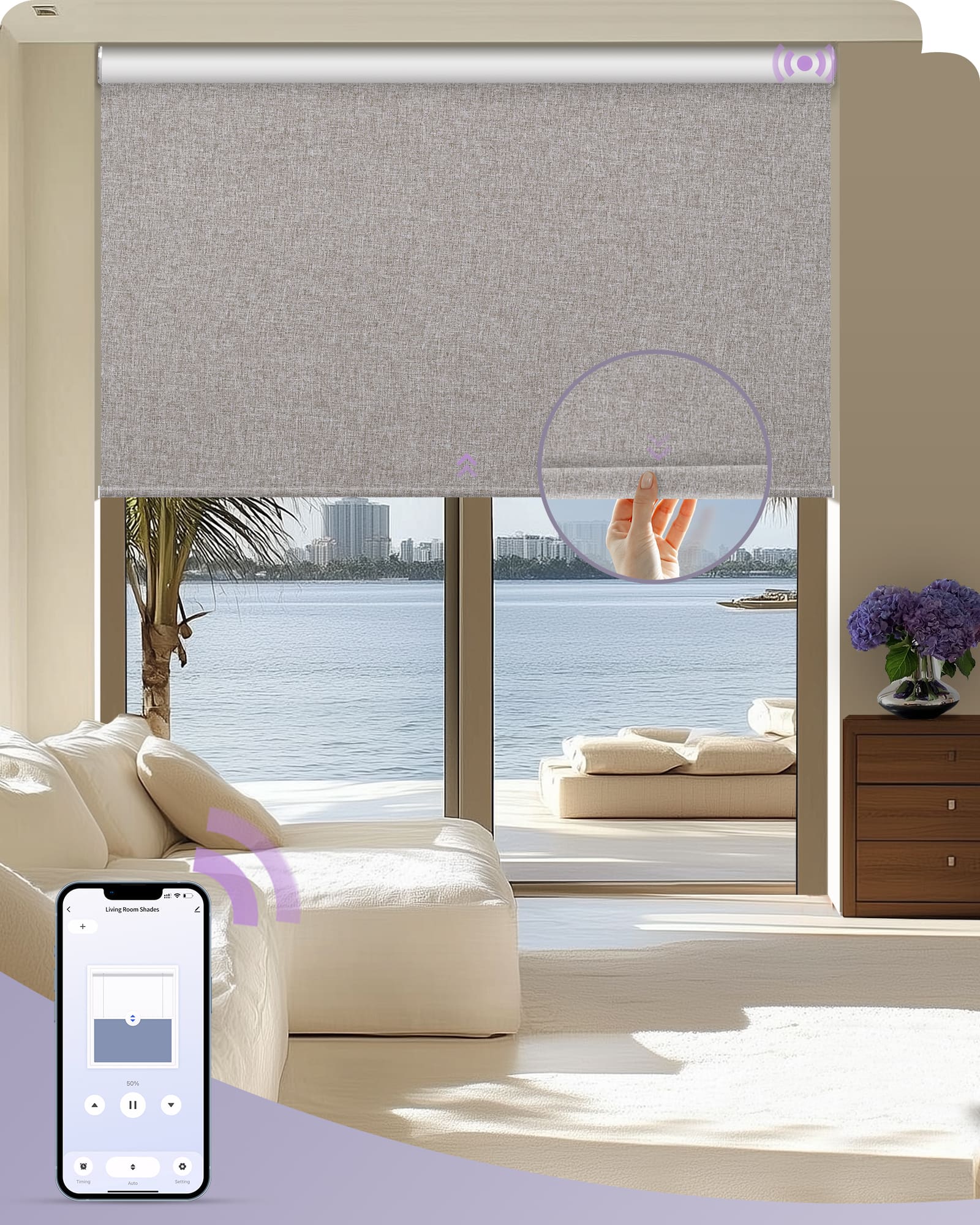 Graywind Manual-Motorized Roller Shades | Manumatic Blinds with Spring System