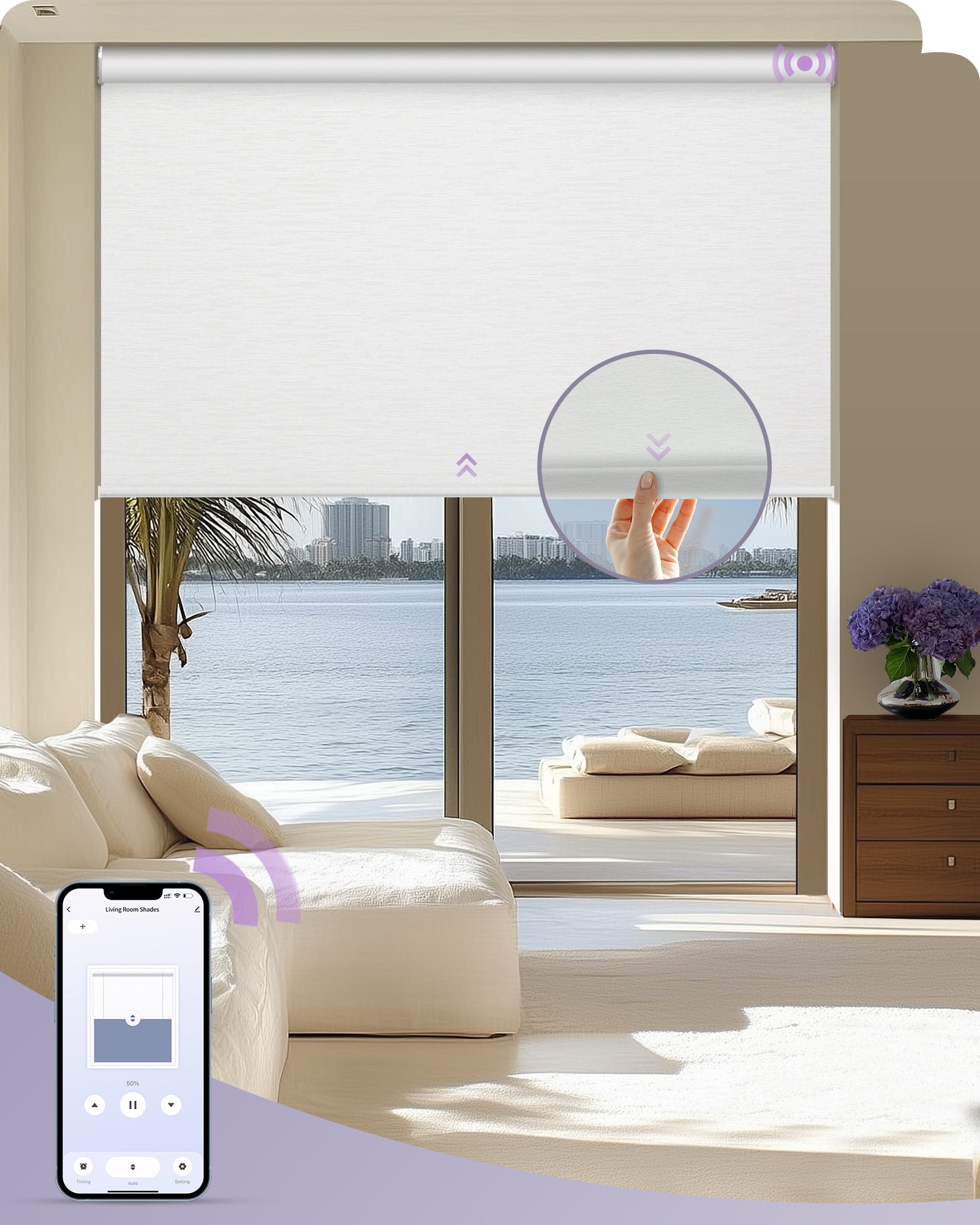 Graywind Manual-Motorized Roller Shades | Manumatic Blinds with Spring System