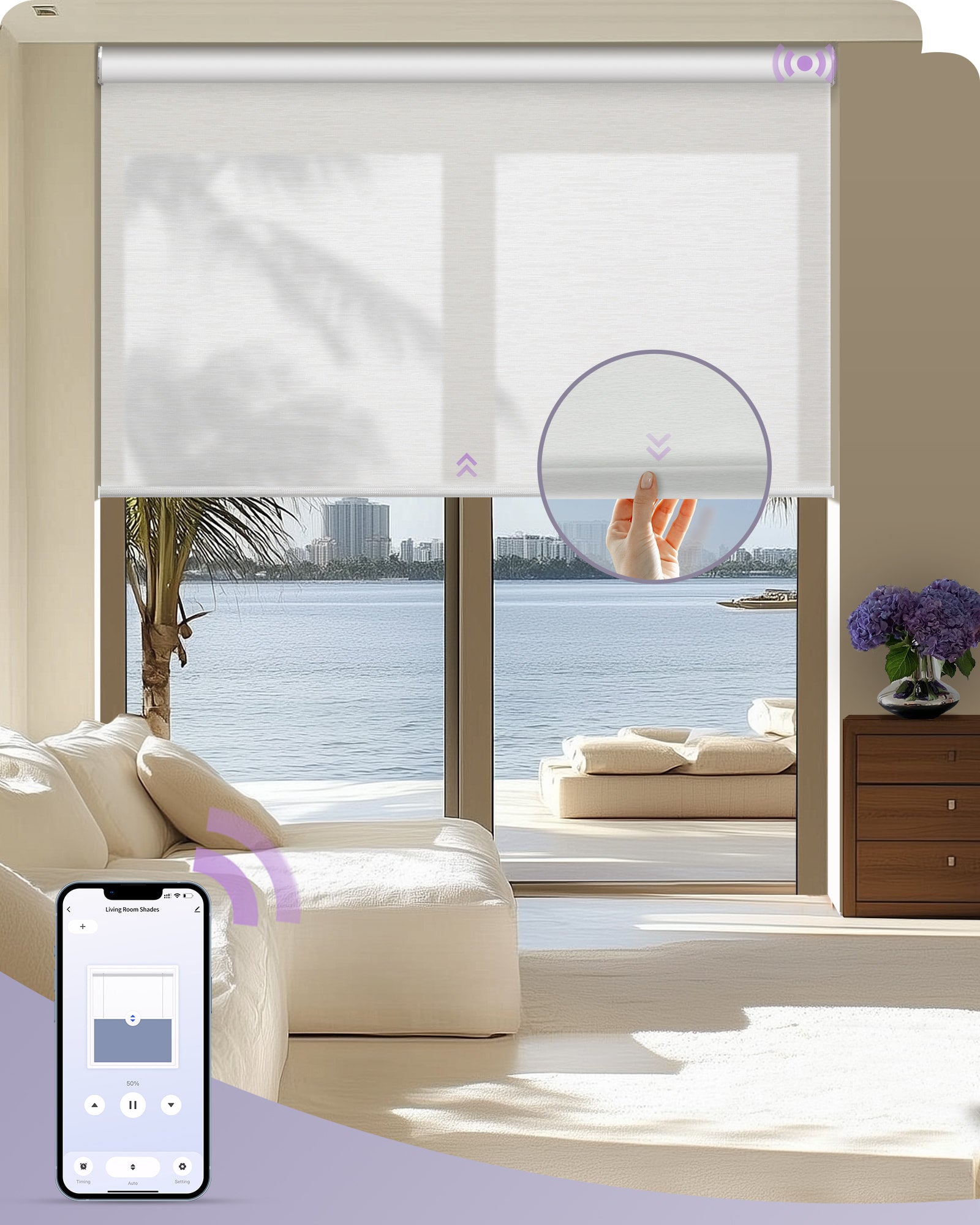 Graywind Manual-Motorized Roller Shades | Manumatic Blinds with Spring System