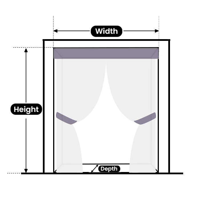 Measurement for smart curtain ceiling mount.