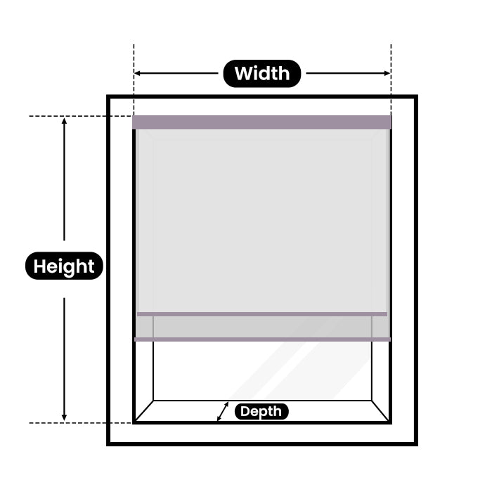  Measurement for dual shades inside mount.