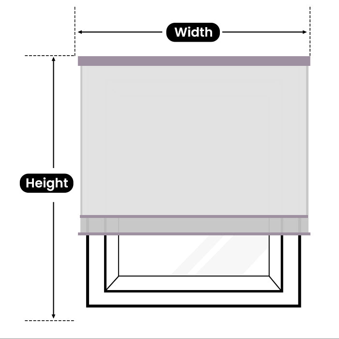  Measurement for dual shades outside mount.