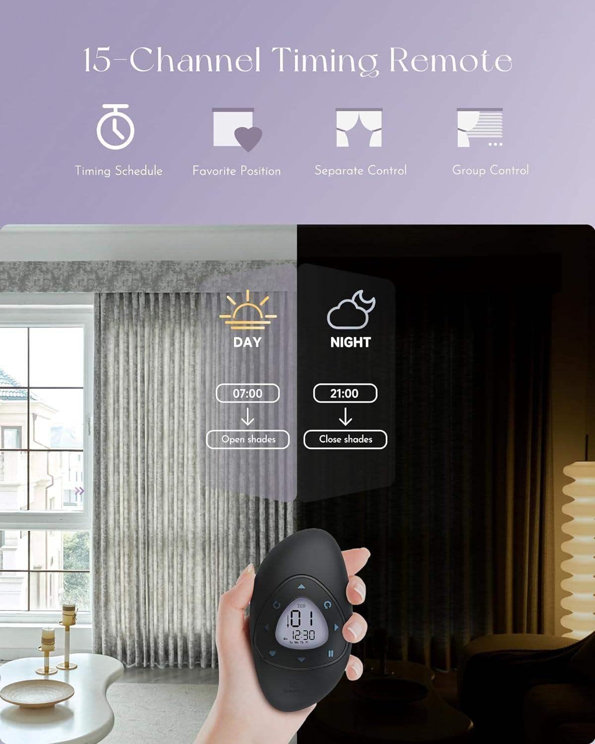 Graywind Motorized Smart Curtain | Light Filtering- Designed Series | 40"-220"W