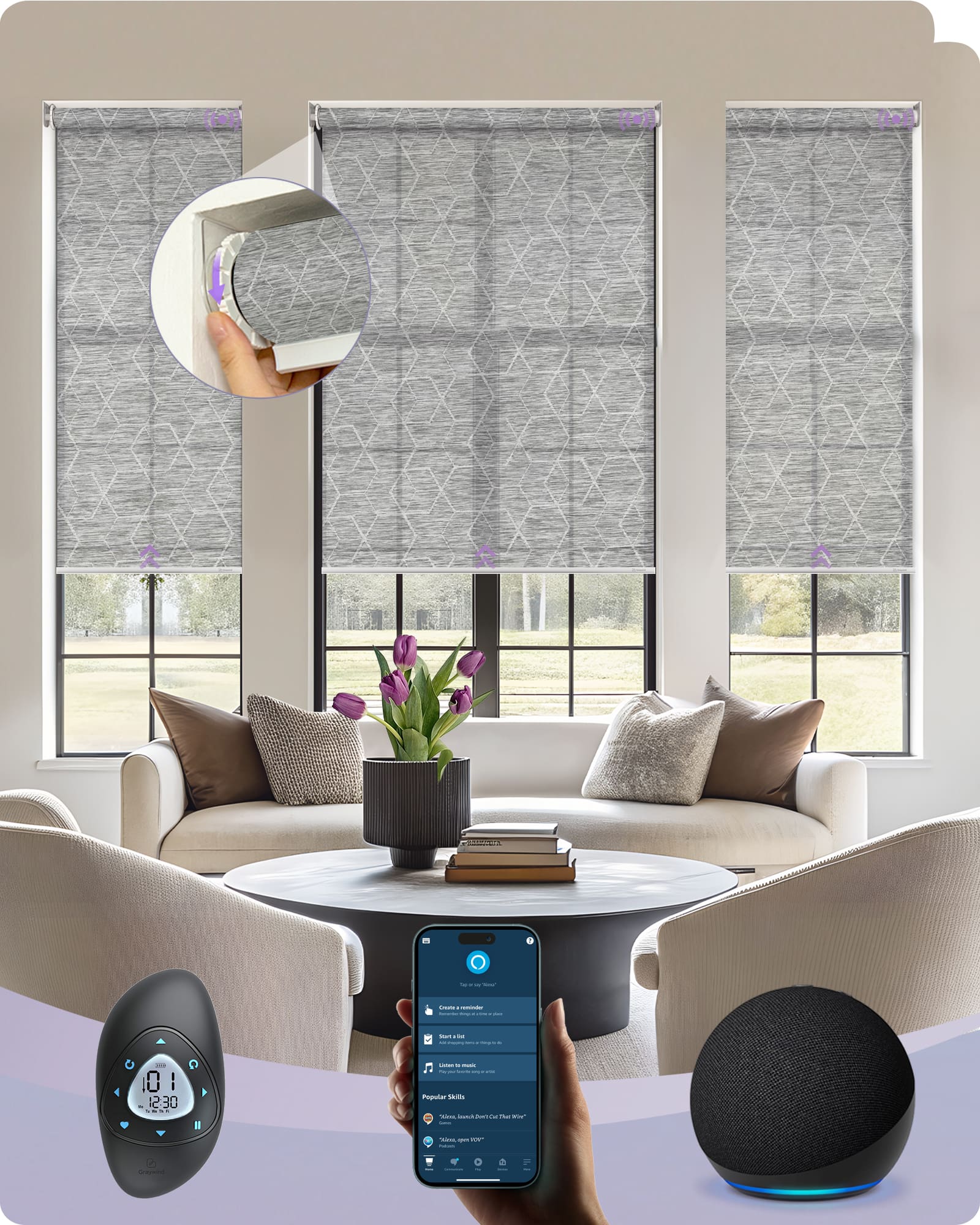 No Drill Rolelr Shades Solar 1% Openness.